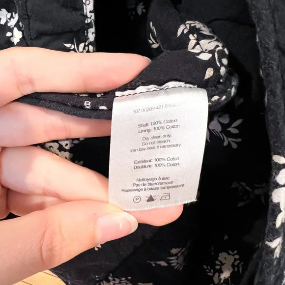 RIXO Cleo Quilted Black Floral Collared Bohemian Designer Longline Long Coat XL - Picture 10 of 11